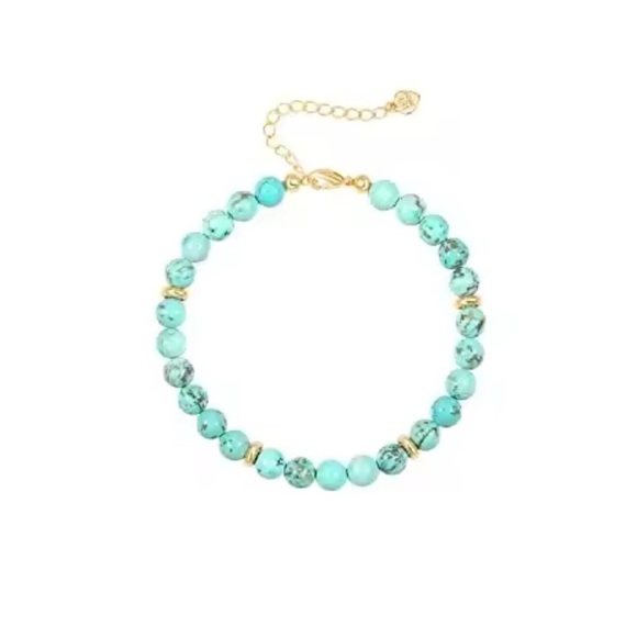 Anthropologie Jewelry - Turquoise Emerald Blue Beaded Bracelet